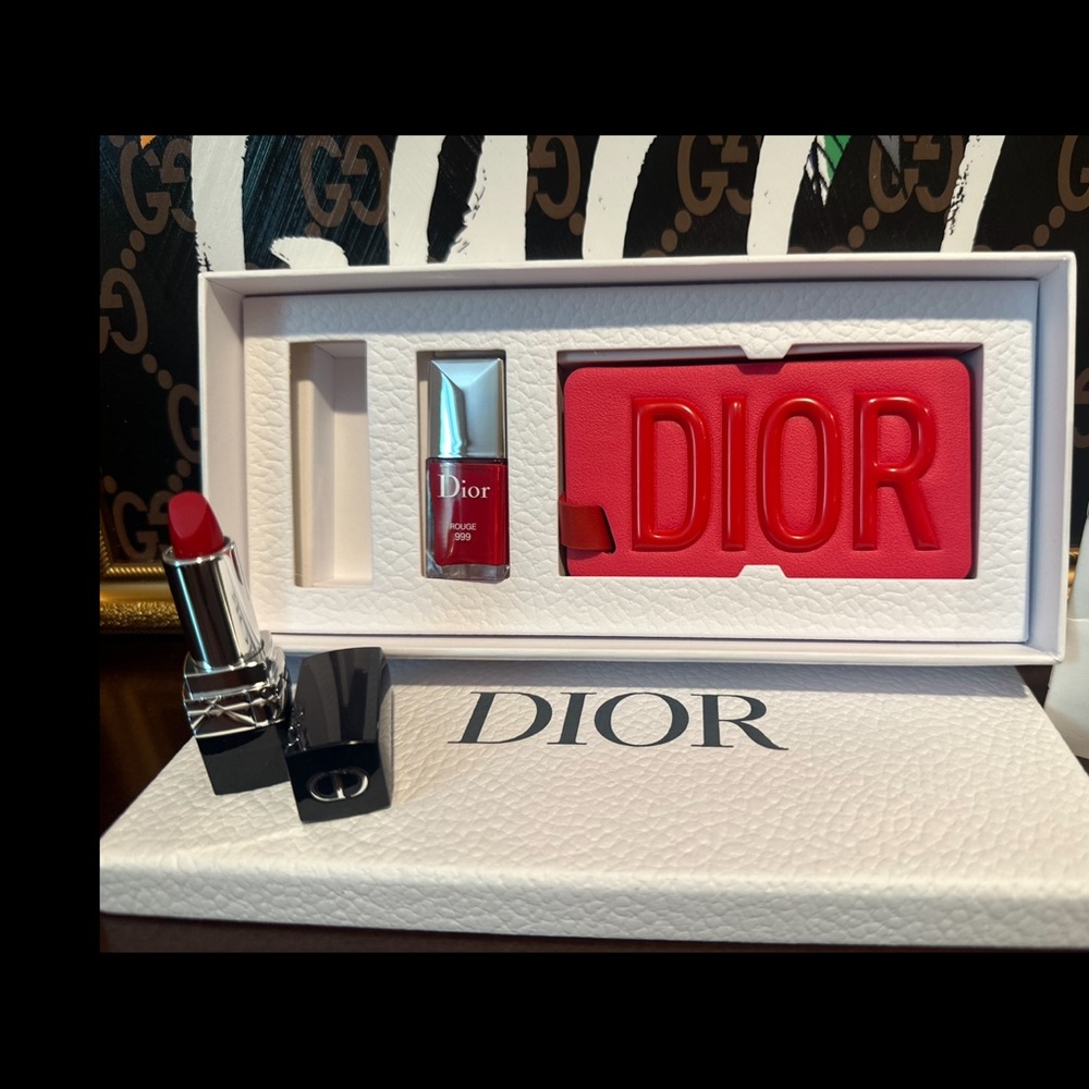 Dior Red Lipstick and Case Set